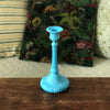 Bougeoir haut bleu en opaline de foire Portieux fin XIXème début XXème siècle par Hello Broc brocante en ligne