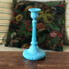 Bougeoir haut bleu en opaline de foire Portieux fin XIXème début XXème siècle par Hello Broc brocante en ligne