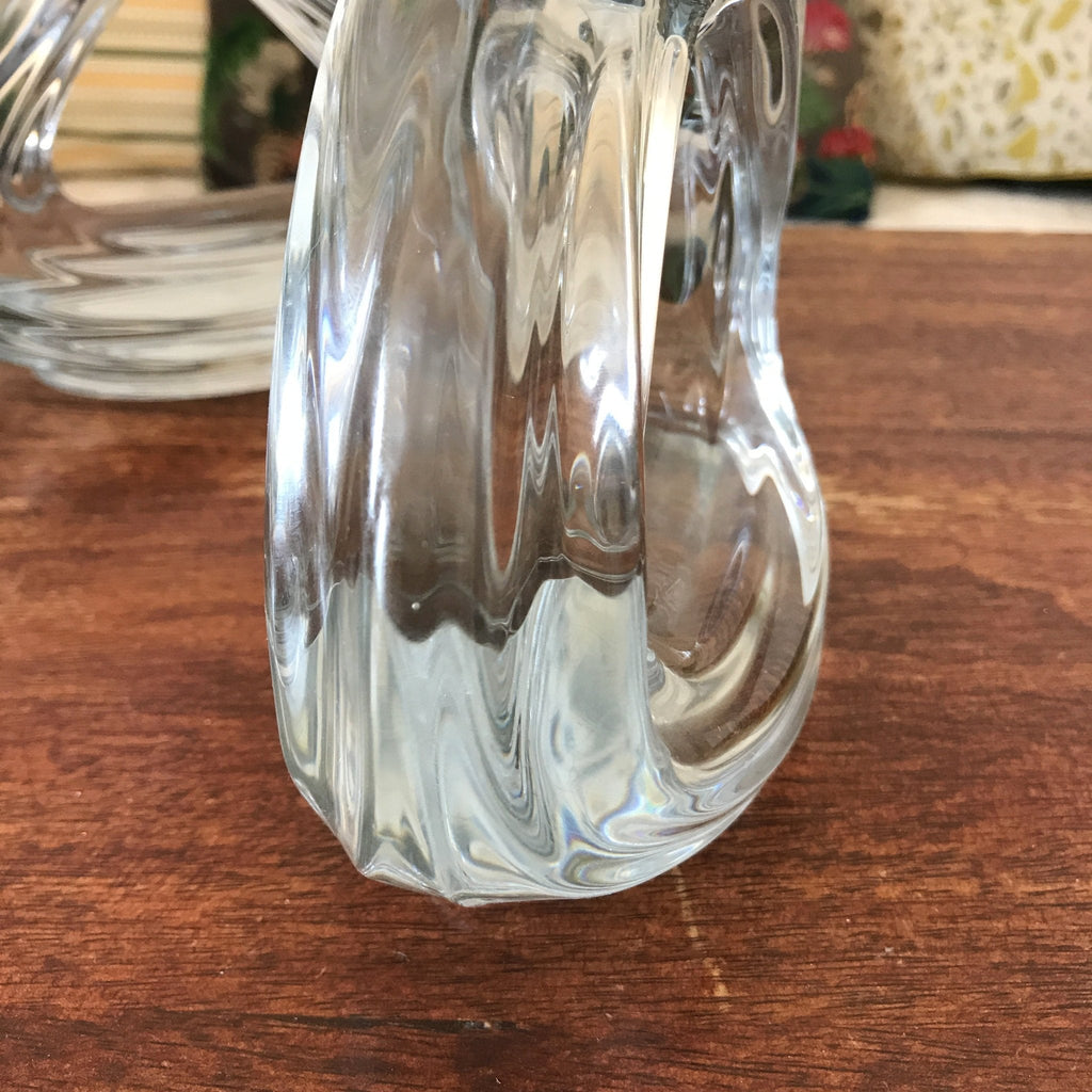 Paire de bougeoirs doubles en cristal Art Vannes France par Hello Broc brocante en ligne