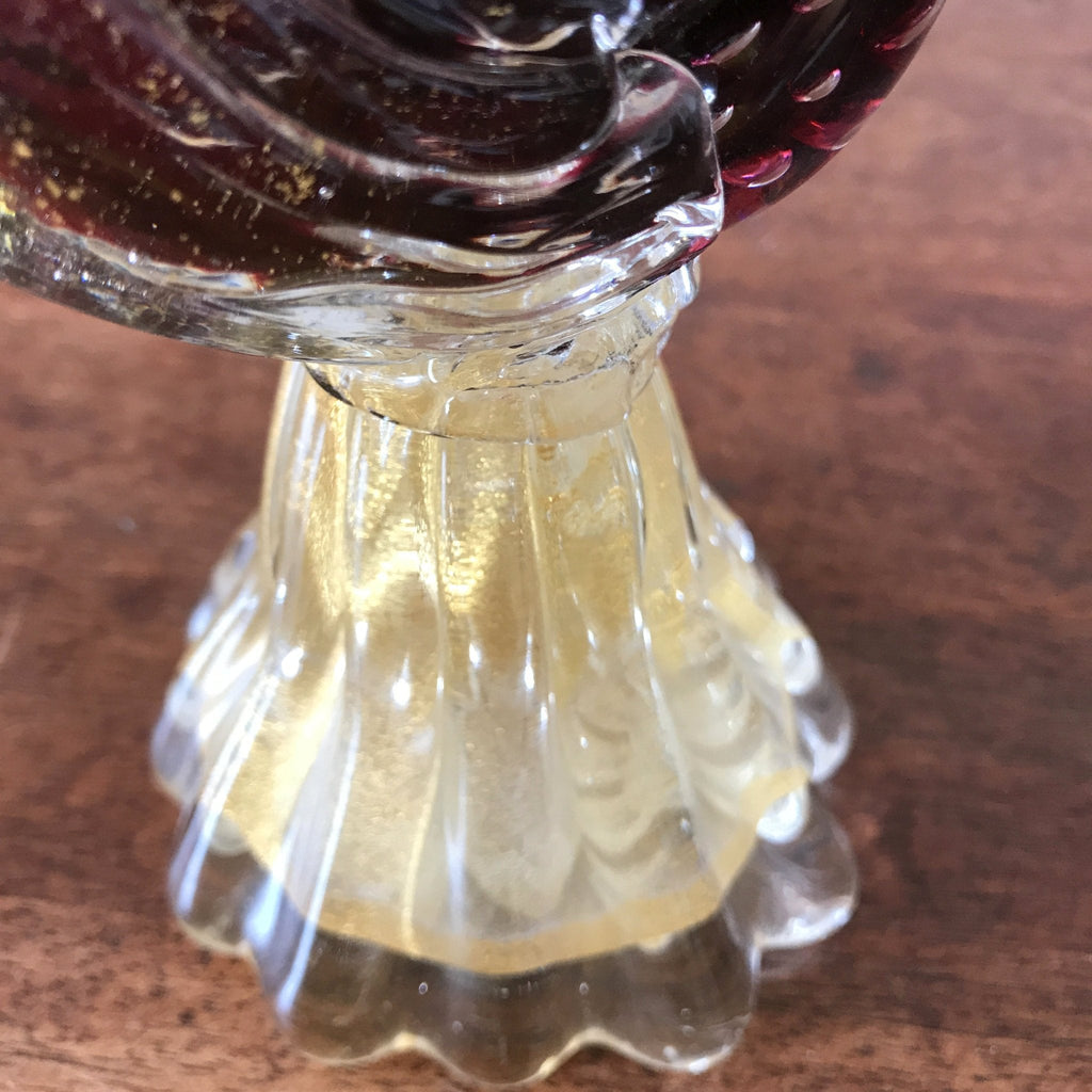 Oiseau coq ou faisan en verre soufflé de Murano par Hello Broc brocante en ligne