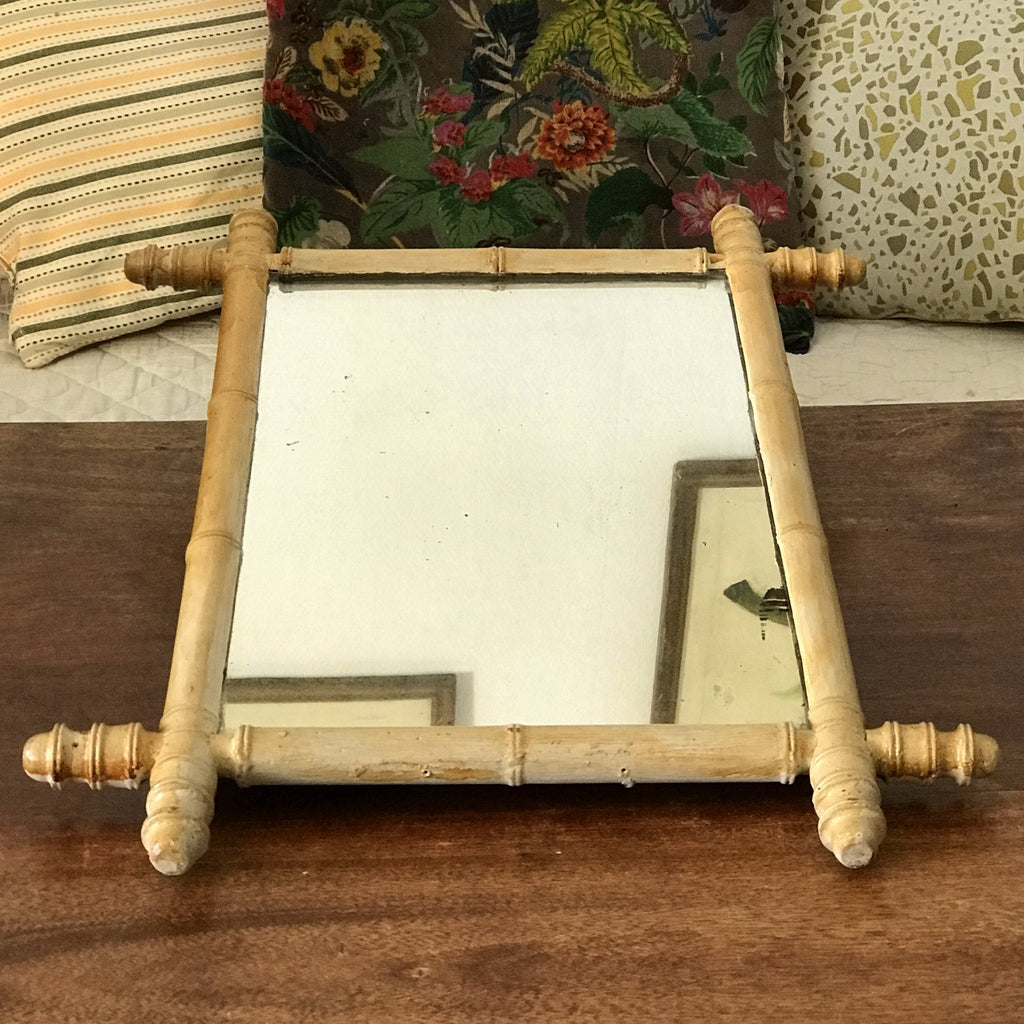 Miroir rectangulaire encadrement en bois imitation bambou 56 x 42 cm par Hello Broc brocante en ligne