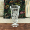 Grand vase sur pied décor de rose en verre brouillé hauteur 24 cm par Hello Broc brocante en ligne