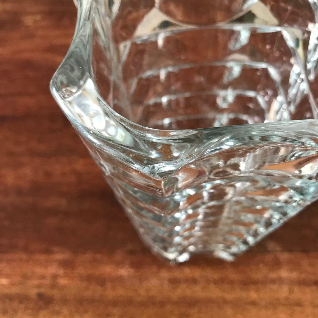 Grand vase Windsor par JG Durand pour Luminarc en verre moulé transparent