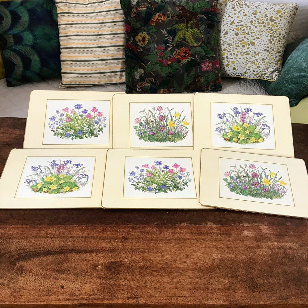 Ensemble de 6 sets de table Clover Leaf illustrations champêtres par Elizabeth Rice par Hello Broc brocante en ligne