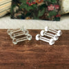 Lot de 6 porte-couteau en verre moulé transparent avec fleur 3 pétales aux extrémités par Hello Broc brocante en ligne