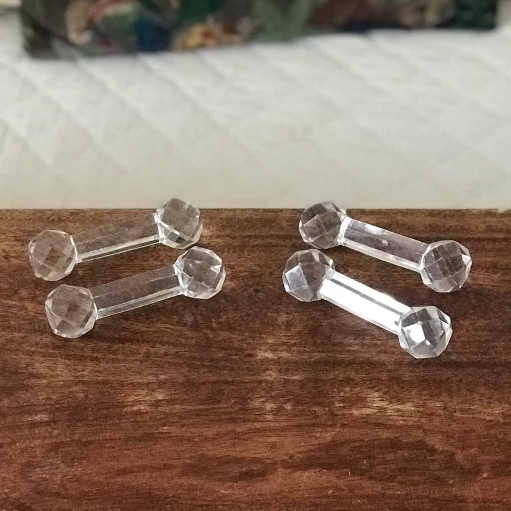 Lot de 4 porte-couteau en cristal extrémités facettées par Hello Broc brocante en ligne