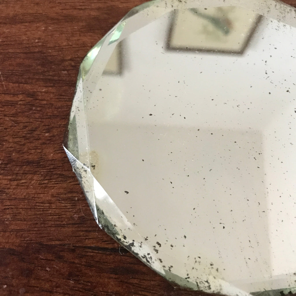 Dessous de bouteille en verre miroir biseauté par Hello Broc brocante en ligne