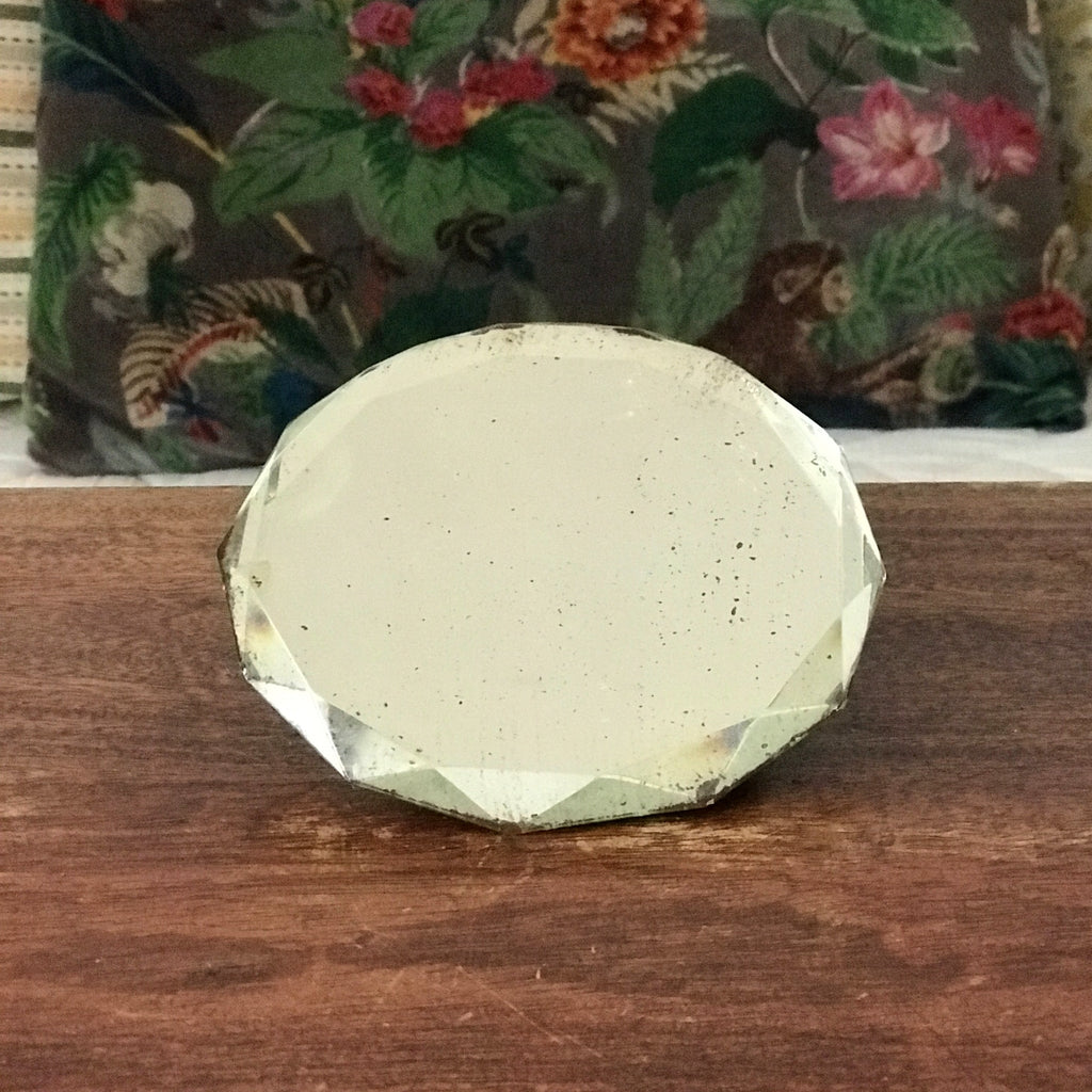 Dessous de bouteille en verre miroir biseauté par Hello Broc brocante en ligne