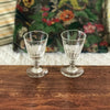 Paire de verres anciens à vin cuit ou à apéritif en verre soufflé à côtes plates - Hello Broc