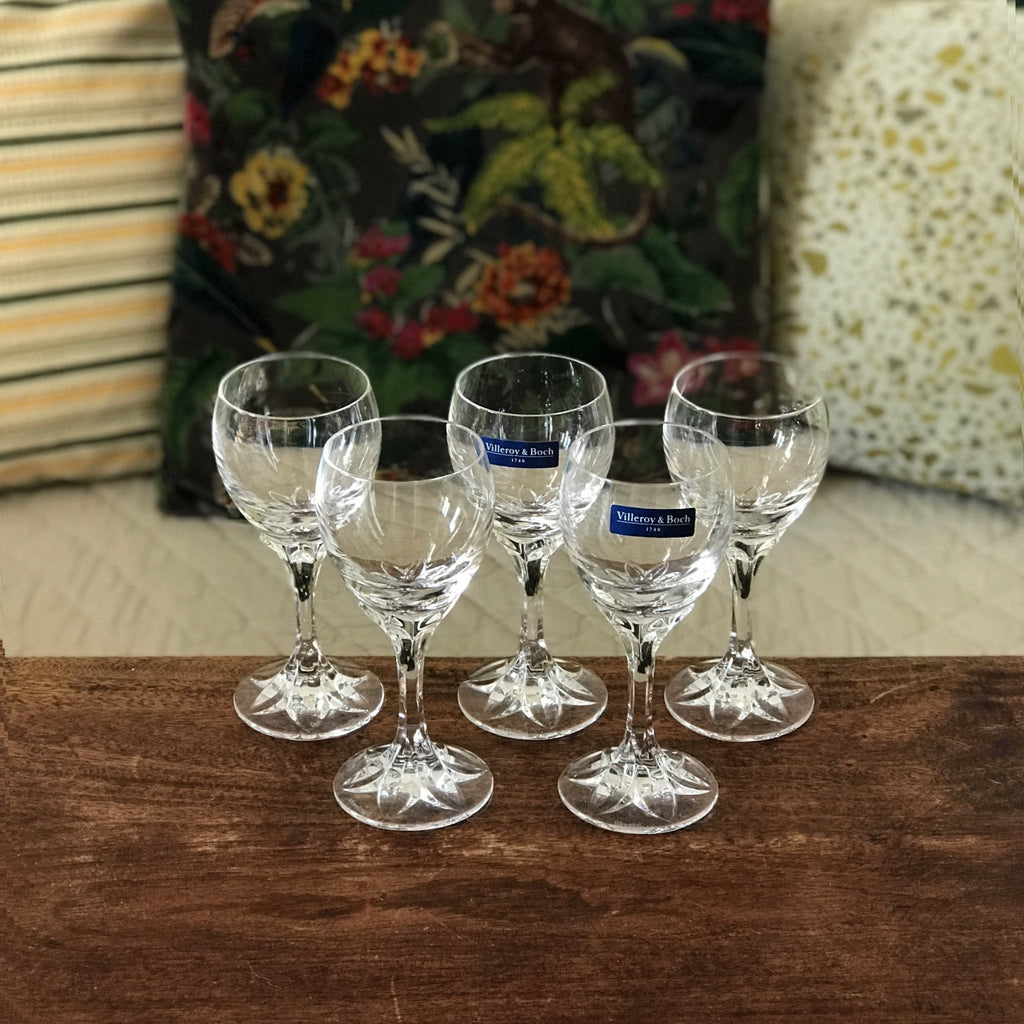 Lot de 5 verres ballons à vin en cristal Villeroy & Boch modèle Tulipe par Hello Broc brocante en ligne