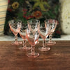 Lot de 6 verres à vin cuit en cristal taillé rose contenance de 6 cl par Hello Broc brocante en ligne