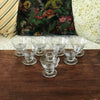 Lot de 8 coupes à champagne en verre moulé au pied large décor vigne et raisin gravé par Hello Broc brocante en ligne