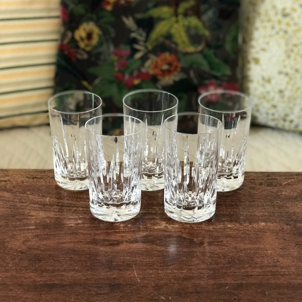 Lot de 5 verres gobelets hauts à orangeade ou highball en cristal taillé Atlantis par Hello Broc brocante en ligne