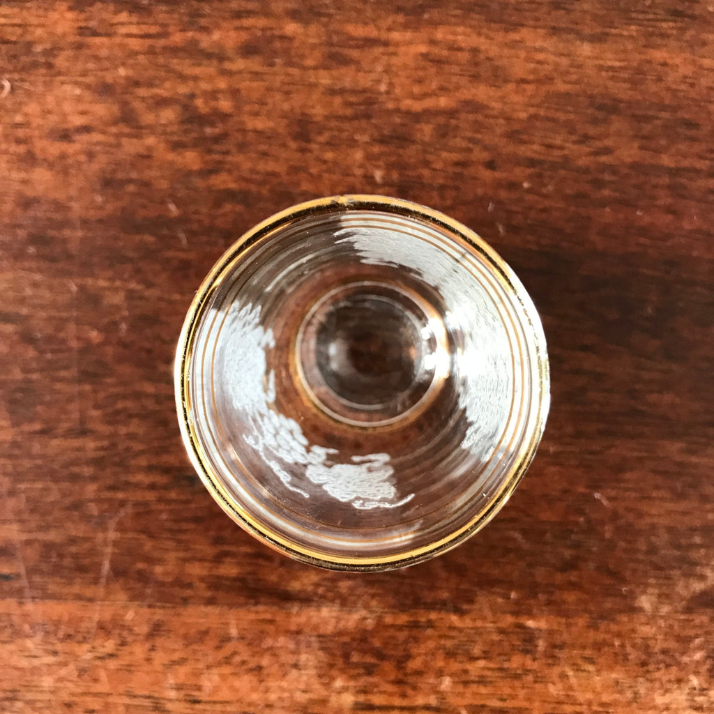 Lot de 4 petits verres à liqueur en verre décor grappes de raisin par Hello Broc brocante en ligne