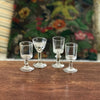 Lot de 4 verres à liqueur anciens dépareillés sur pied en verre par Hello Broc brocante en ligne