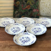 Lot de 6 assiettes plates en faïence de Sarreguemines décor Lancaster bleu