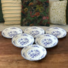 Lot de 6 assiettes plates en faïence de Sarreguemines décor Lancaster bleu