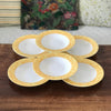 Lot de 6 assiettes à soupe en opaline blanche et orange Esso par Hello Broc brocante en ligne