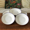 Lot de 5 assiettes creuses en porcelaine blanche de Limoges liserés doré et bleu UML France par Hello Broc brocante en ligne