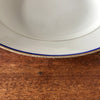 Lot de 5 assiettes creuses en porcelaine blanche de Limoges liserés doré et bleu UML France par Hello Broc brocante en ligne