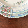 Lot de 5 assiettes à entremets ou à fromage en porcelaine de Limoges Lanternier décor bleu et fleuri diamètre de 22,5 cm par Hello Broc brocante en ligne