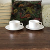 Lot de 2 tasses à thé et 2 soucoupes Arcopal en verre opalin blanc - Hello Broc