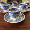 Lot de 6 tasses et soucoupes Villeroy & Boch décor Burgenland bleu par Hello Broc brocante en ligne