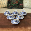 Lot de 6 tasses et soucoupes Villeroy & Boch décor Burgenland bleu par Hello Broc brocante en ligne