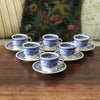 Lot de 6 tasses et soucoupes Villeroy & Boch décor Burgenland bleu par Hello Broc brocante en ligne