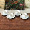 Ensemble 4 tasses à café et 4 sous-tasses soucoupes en porcelaine blanche Edelstein Bavaria par Hello Broc