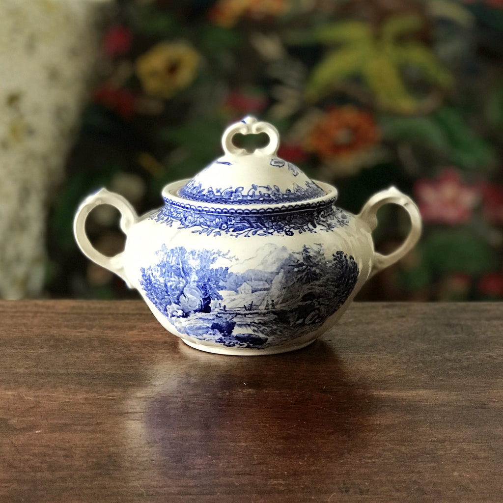 Sucrier Villeroy & Boch modèle Burgenland bleu par Hello Broc brocante en ligne