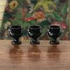 Lot de 3 coquetiers Arcopal en verre opalin moulé noir par Hello Broc brocante en ligne