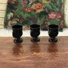 Lot de 3 coquetiers Arcopal en verre opalin moulé noir par Hello Broc brocante en ligne