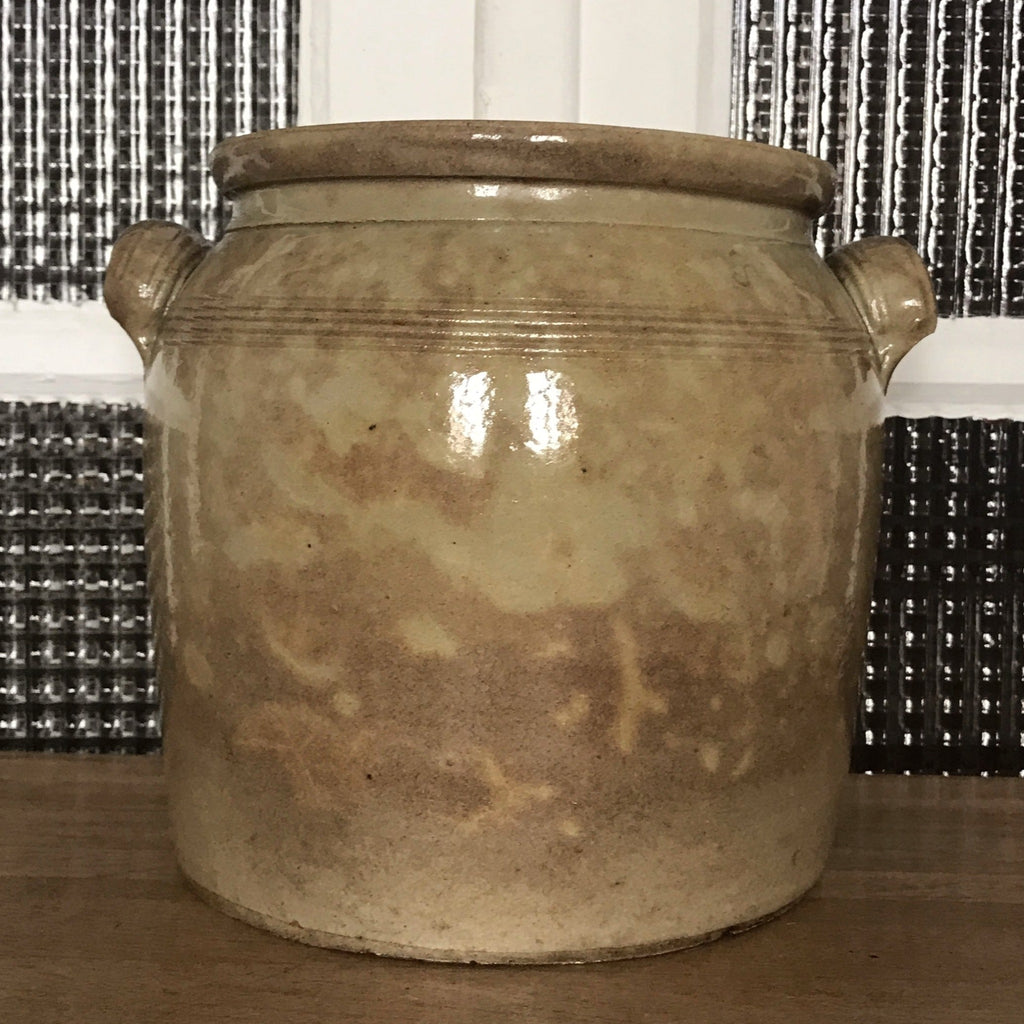 Pot à graisse en grès vernissé beige 5 L - Hello Broc brocante en ligne