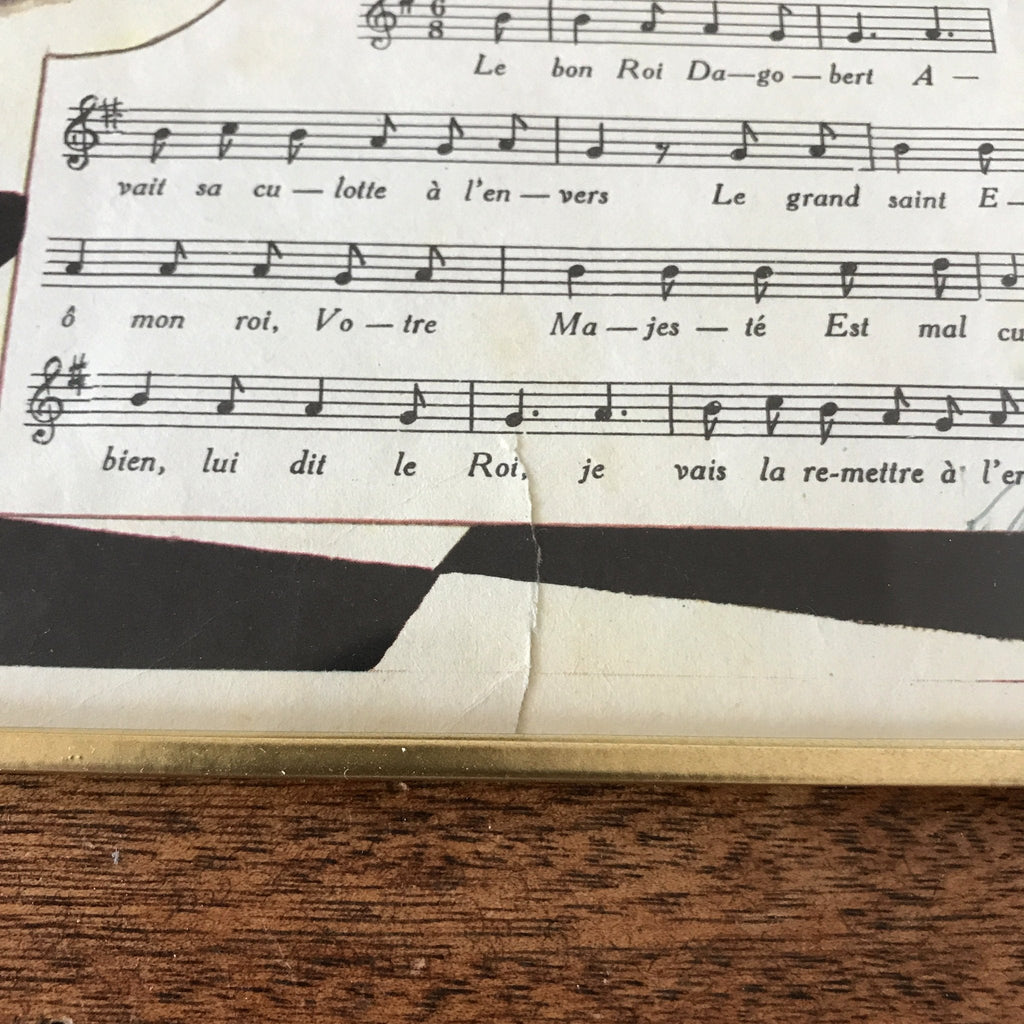 Lot de 3 planches illustrées recto et verso et paroles de chansons enfantines par Hello Broc brocante en ligne