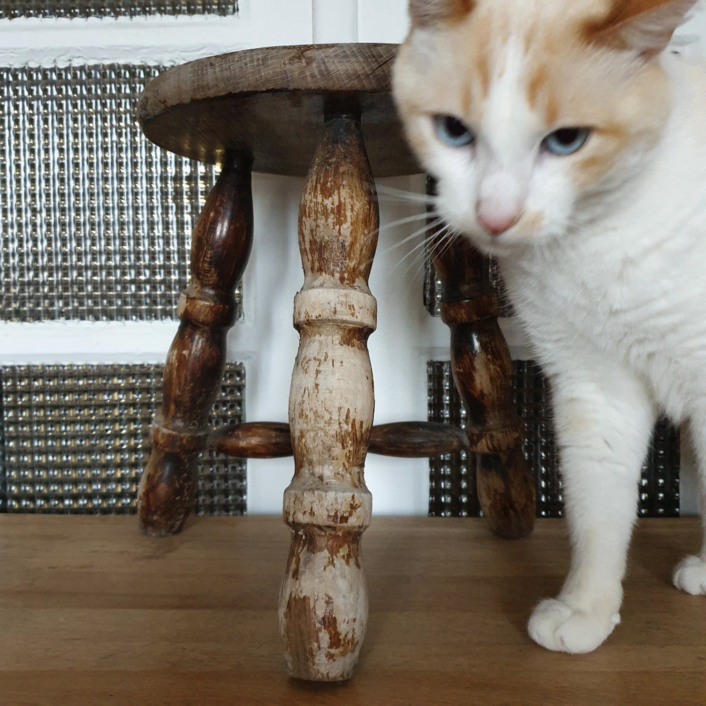 Tabouret bas tripode en bois - Hello Broc