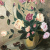 Tableau huile sur toile bouquet de fleurs, marrons et champignon 54 x 65 cm - Hello Broc