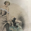 Illustration dessin aquarellé de E. Naudy - Femme et son chat jouant sur un fauteuil - Hello Broc