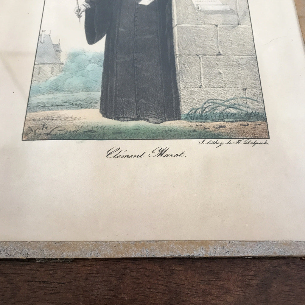 Impression tirée d'une lithographie de Hippolyte LeComte : Clément Marot - Hello Broc