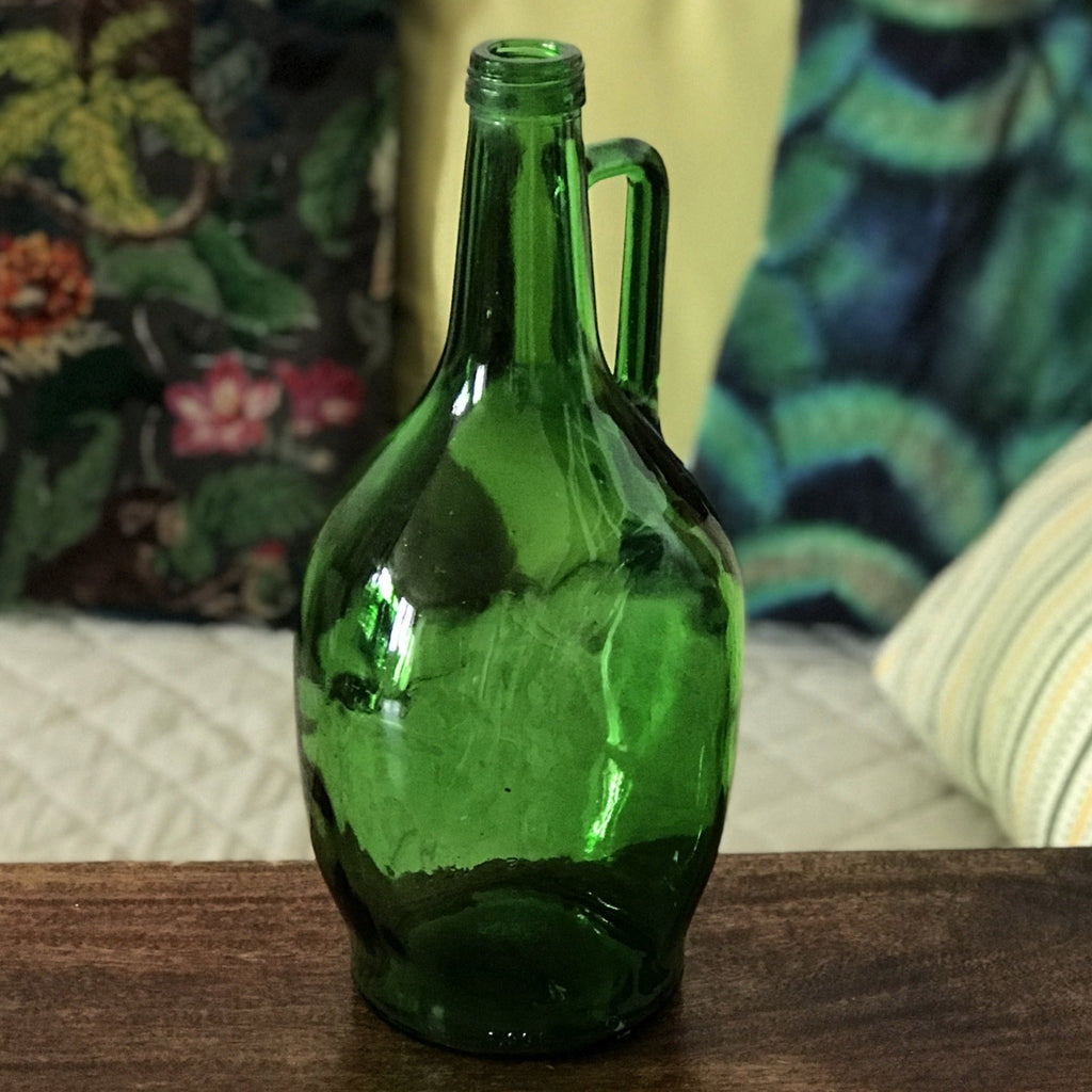 Grosse bouteille 2L verre vert ancienne L'IDEALE - Le palais des bricoles