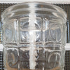 Vase de forme évasée en verre moulé années 70 décor quadrillé et rond en cabochons - Hello Broc