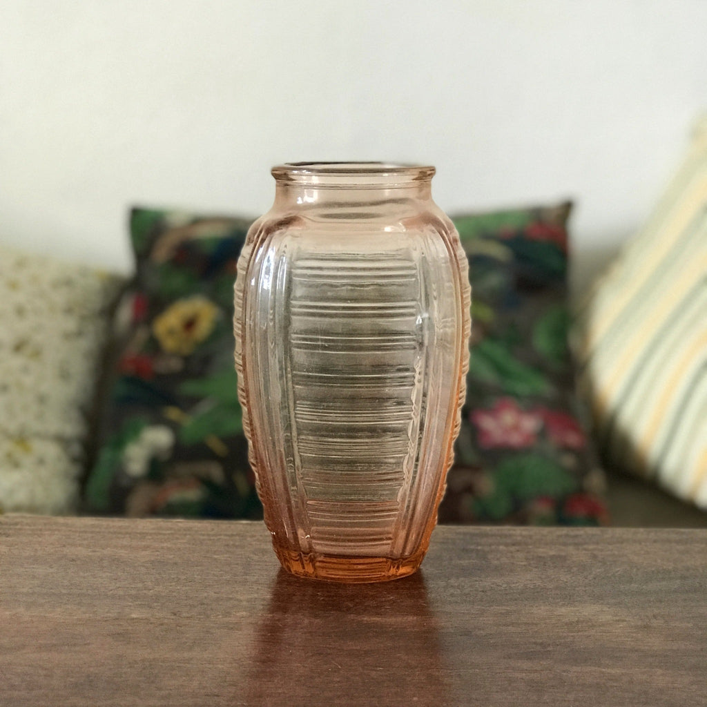 Vase de taille moyenne en verre moulé rose - Hello Broc