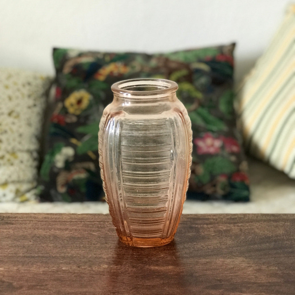 Vase de taille moyenne en verre moulé rose - Hello Broc