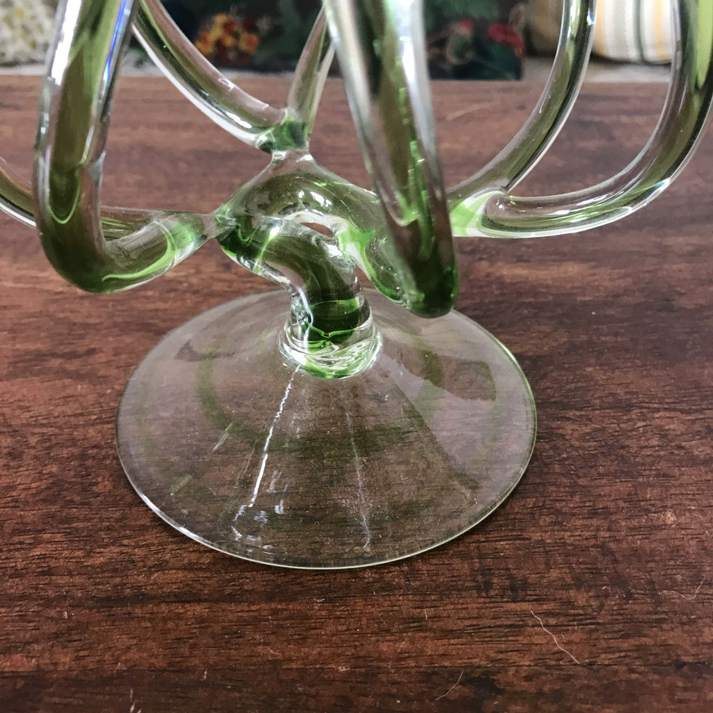 Coupe sur pied vert pastel en verre soufflé de Murano - Hello Broc