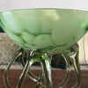 Coupe sur pied vert pastel en verre soufflé de Murano - Hello Broc