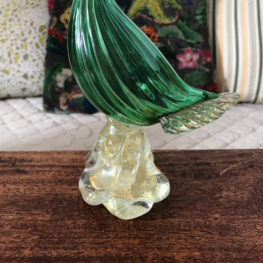 Oiseau vert en verre soufflé de Murano - Hello Broc