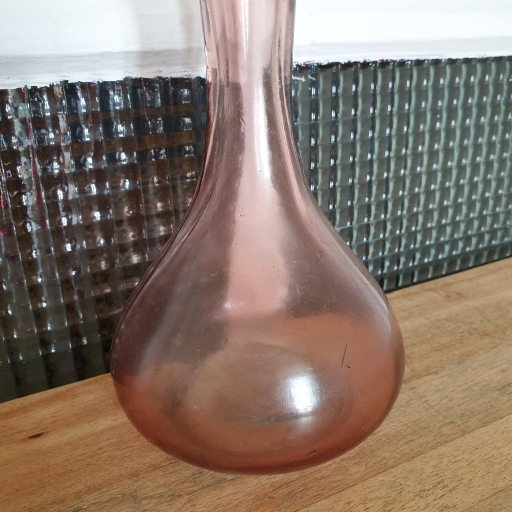 Vase bouteille en verre moulé mauve rosé - Hello Broc