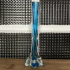 Soliflore pied fleur en verre de Murano torsadé bleu 1970 - Hello Broc