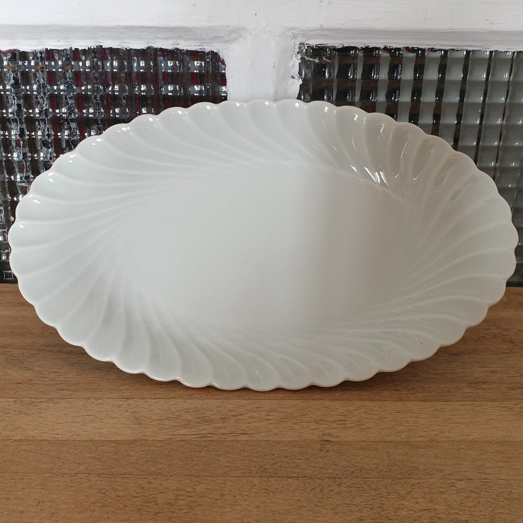 Ravier ovale en porcelaine blanche de Limoges Haviland Torse - 2 en stock - Hello Broc