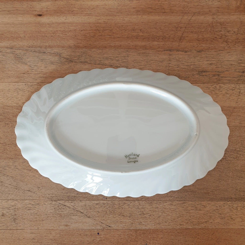 Ravier ovale en porcelaine blanche de Limoges Haviland Torse - 2 en stock - Hello Broc